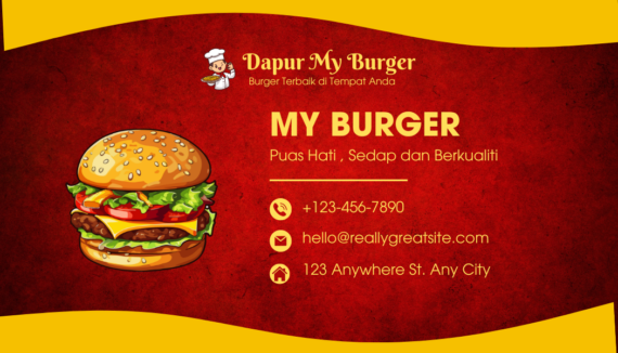 Business Card & Loyalty Card (Red and Yellow Modern Burger Business Card ) - Image 5