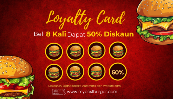 Business Card & Loyalty Card (Red and Yellow Modern Burger Business Card )
