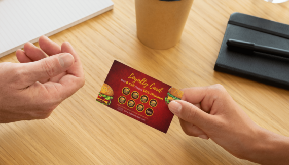 Business Card & Loyalty Card (Red and Yellow Modern Burger Business Card ) - Image 2